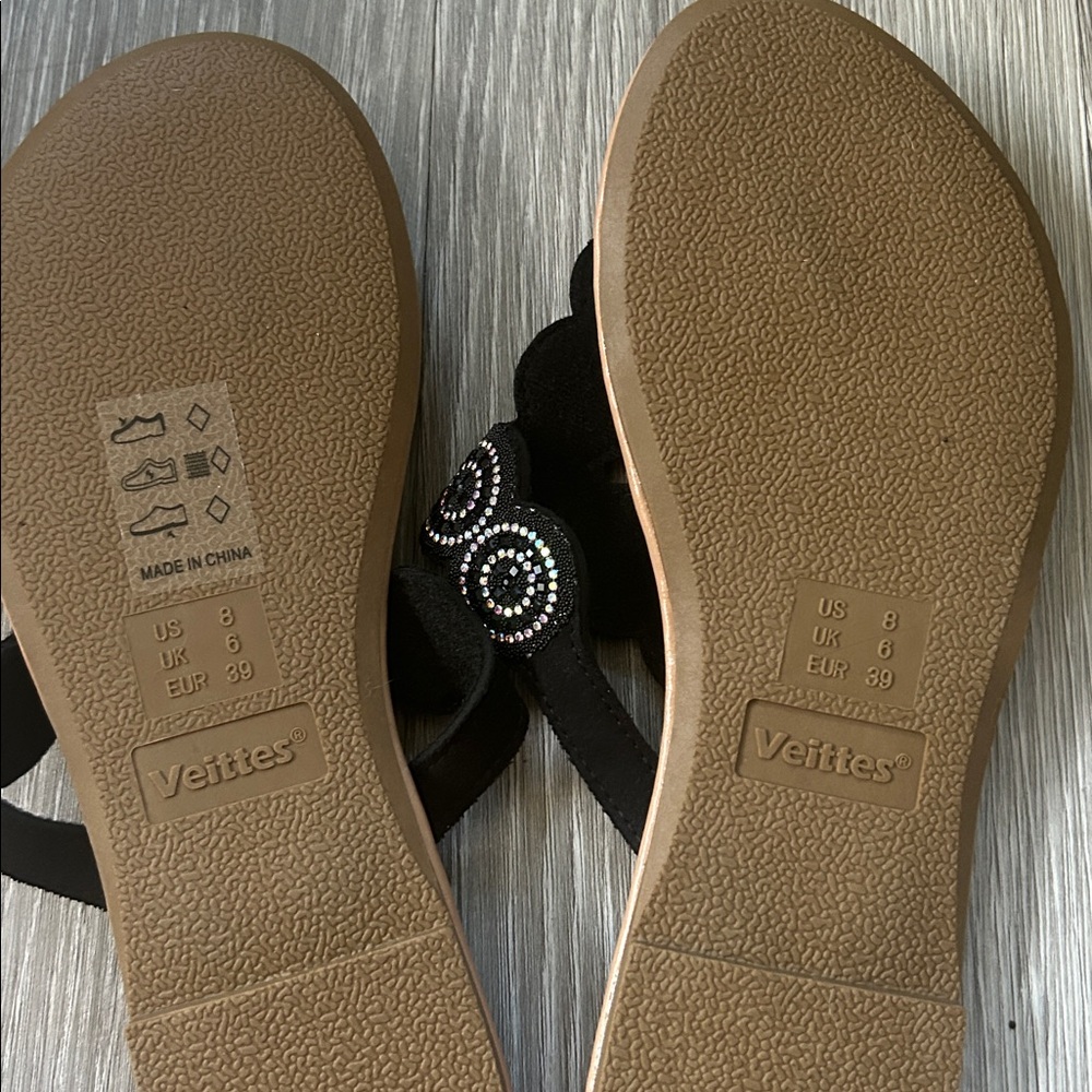 NWT Women’s Sparkle Flat Slide Sandals - Picture 3 of 3